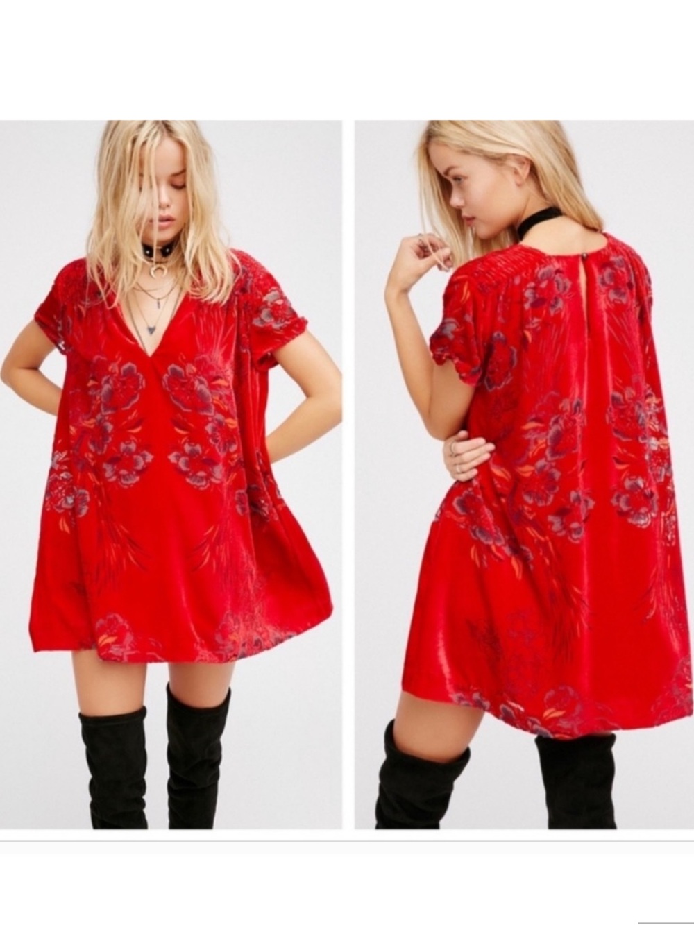 *read/flaw* Free People Acting Single Velvet minidress - Picture 2 of 6